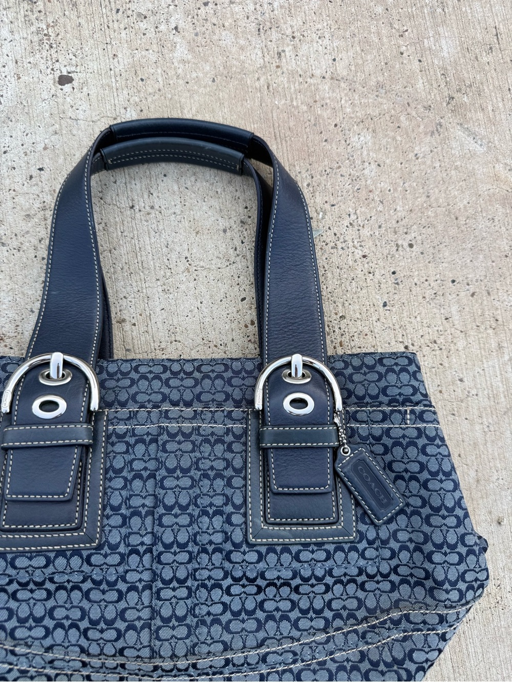 Vintage Y2k Coach Soho Denim Signature Tote Style E08… - Gem